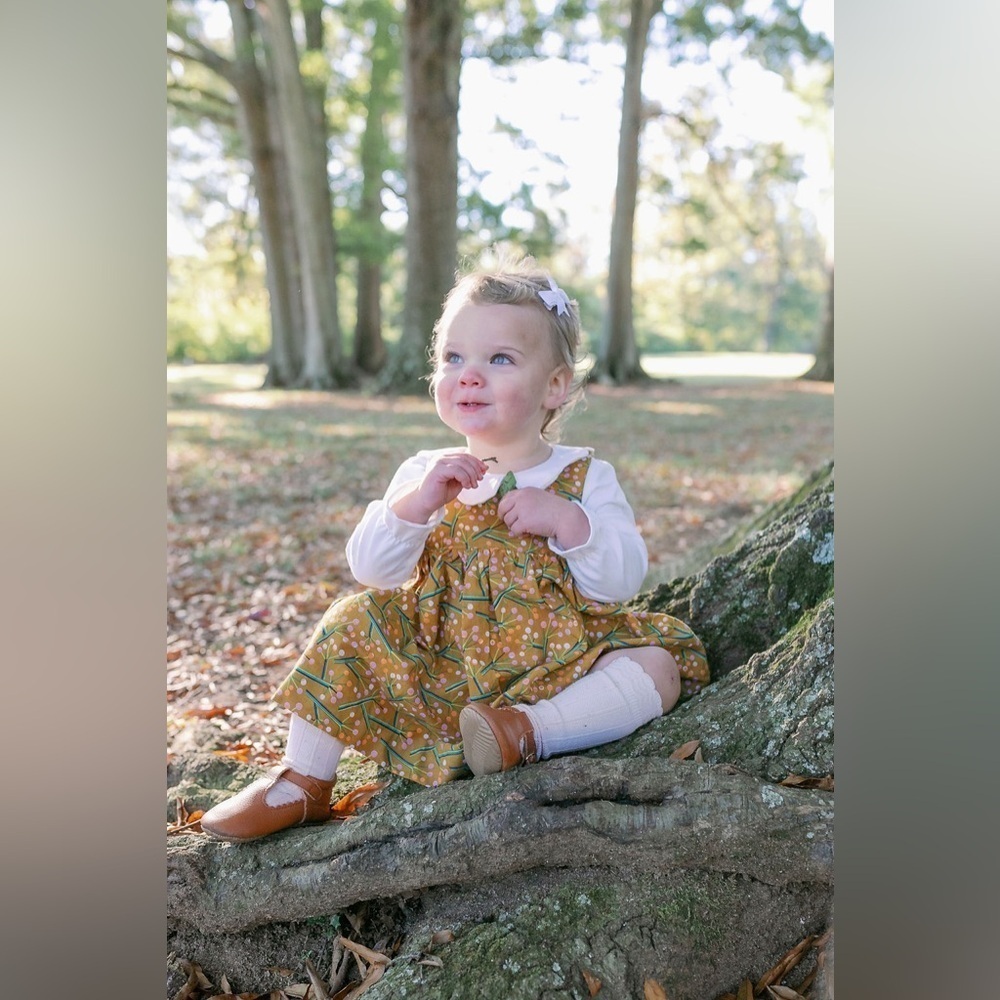 Piccadilly Bespoke Mustard Yellow Pink Floral Print Beckett Dress 2t - Picture 5 of 16